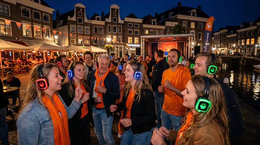 Silent disco feest in Leiden